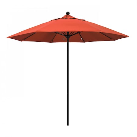 California Umbrella 9' Black Aluminum Market Patio Umbrella, Olefin Sunset 194061335635